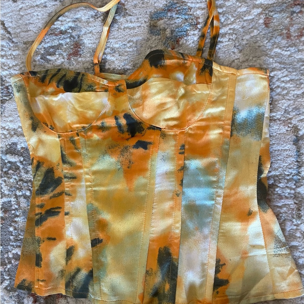 Tie-Dye Corset two piece set top and skirt